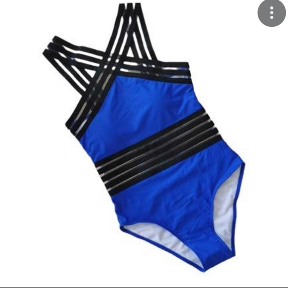 NWOT Ladies Swimsuit Size Medium Color: Blue & Black